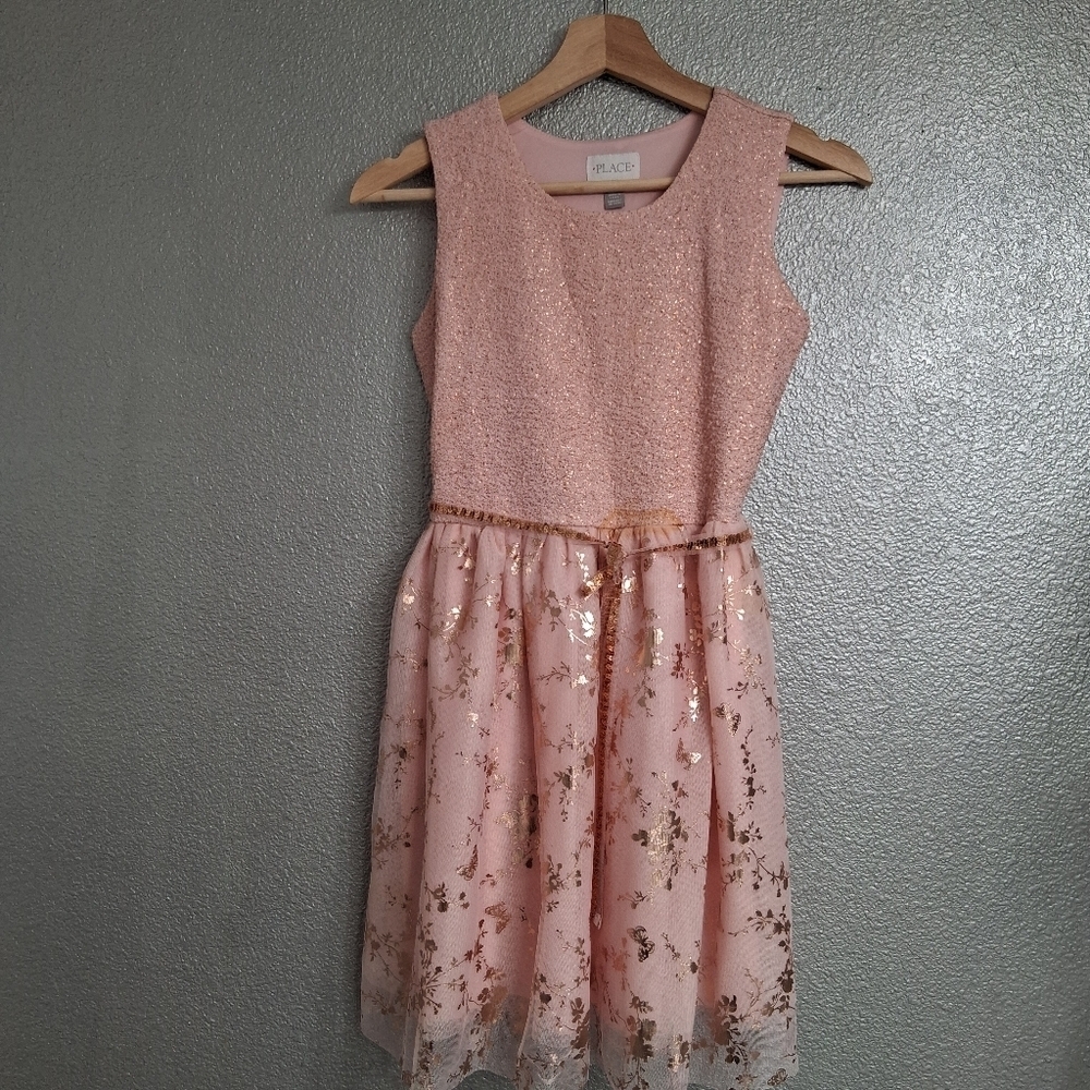 Children's Place Pink & Gold Formal Dress Size L(10-12) 16